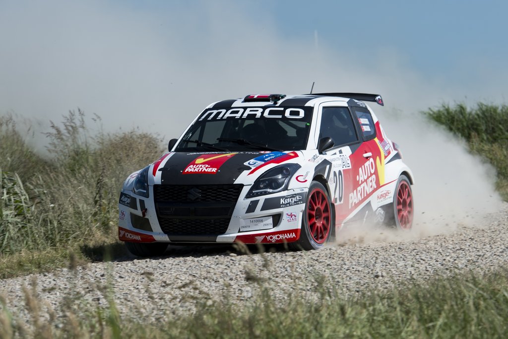 Grusprøverne under Sydjysk Rally gav Marco Gersager og Carina Møller mange udfordringer
(Foto: Jokum Tord Larsen)